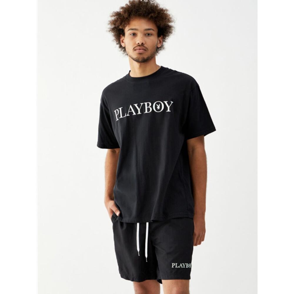 Playboy by PacSun House Crewneck Black Logo Men T Shirt Standard Fit Size Large - Picture 2 of 10